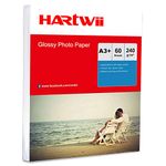 A3 Plus Photo Paper 13x19 High Glossy - 60sheets A3+ 240Gsm Inkjet Paper Super White Glossy Middle Thickess Hartwii