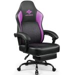 LEMBERI Big and Tall Gaming Chair 400lb Weight Capacity,Gamer Chairs for Adults,Video Game Chair wth Footrest,Racing Style Computer Gamer Chair with Headrest and Lumbar Support (Purple)