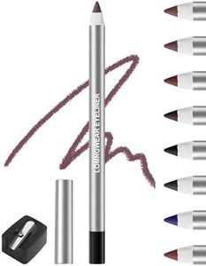 Erinde Waterproof Eyeliner Pencil, Smudge Proof Long Lasting Creamy Eye Liner Pen with Sharpener, Precision Wooden Eyeliner Pencil for Waterline Matte Eye Makeup Daily Wear 02#