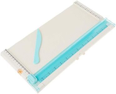 We R Memory Keepers Trim and Score Board, Includes 12x12 Inch Board and One Scoring Tool, Cuts Large Scrapbook Pages, Small Embellishments, Sturdy Locking, Precise Blades, with Storage Compartment