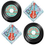 Record Themed Dessert Paper Plates and Rock & Roll Napkins, 50's Party Decorations (Serves 16)