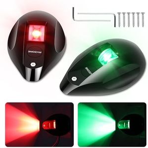 RVZONE Boat Navigation Lights Bow Lights for Boats Red and Green LED Marine Navigation Lights IP67 Waterproof Led Boat Lights Bow and Stern Boat Nav Light for Pontoon,Yacht, Boat (Black)