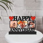 MYGIFTYSHOP Happy Anniversary Customized Wooden Photo Frame Table Top 12 X 8 Inch| Best Wedding Marriage Annieversary Gift | For Wife Husband Parents Friends, Tabletop, Rectangular