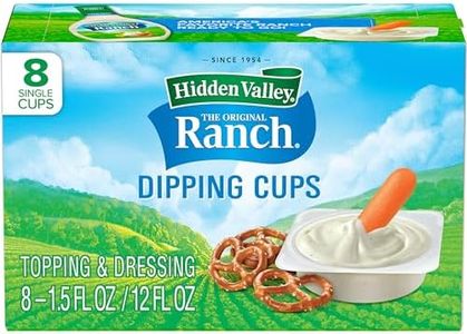 Hidden Valley Original Ranch Dipping Cups, Topping and Dressing To Go Cups, 1.5 Ounces Each, 8 Count (Package May Vary)