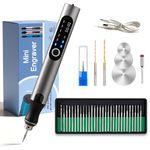 VQVYBXN USB Rechargable Engraving Pen with 35bits,Mini Electric Engraver Etching Machines Cordless Rotary Tools Engraved Jewelry Stone Metal Plastic Wood Resin Model, Multicolor