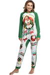INTIMO Elf The Movie Women's OMG Santa! I Know Him! One-Piece Sleeper Pajama Union Suit (S/M)