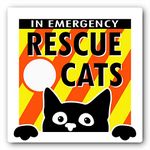 Emergency Cat Rescue Sticker,Save Our Pets Inside Vinyl Decal (Cats 3x3 Inch),Fire Safety Alert,Save Your Cat, Reptile,In Case of Emergency Danger Pet in House Home Office RV Window Door Warning Sign