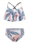 HowJoJo Big Girls Two Piece Bathing Suit Bikini Swimsuit Ruffle Swimwear Size 8