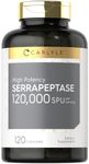 Carlyle Serrapeptase 120,000 SPU Enzyme Supplement, 120 Capsules | Gluten Free