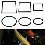 PEUTIER 6pcs Fish Feeding Rings, Aquarium Floating Plant Rings, Round & Square Fish Feeder Rings Floating Plant Corral Fish Tank Plant Ring for Bettas, Goldfish, Turtle Aquarium accessories (Black)