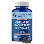 Carbamide Forte Chelated Magnesium Glycinate Supplement 2000mg Per Serving | Magnesium Supplement Supports Muscle Recovery & Better Sleep - 120 Veg Tablets