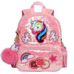 LSSAGOON Toddler Unicorn Sequin Backpack for Girls, Cute Kids School Book Bag for Nursery Elementary, Gift for Birthday Xmas