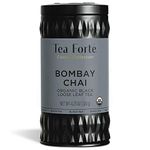 Tea Forte Organic Black Tea Bombay Chai, Makes 35-50 Cups, 4.23 Ounce Loose Leaf Tea Canister