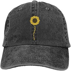 LOKIDVE Women's Cute Sunflower Baseball Cap, Adjustable You are My Sunshine Hat, Funny Dad Hat Black