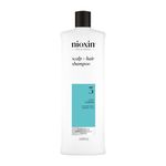 Nioxin System 3 Scalp + Hair Shampoo - Hair Thickening Shampoo For Coloured, Dry and Damaged Hair with Light Thinning - with Biotin & Niacinamide, 1L