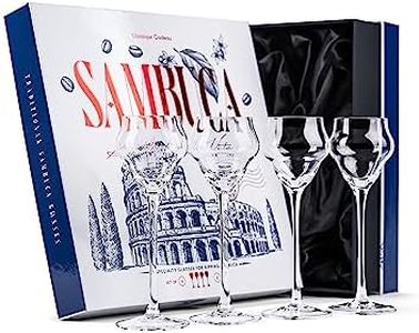 GLASSIQUE CADEAU Crystal Sambuca, Cordial, Digestive Glasses with Long Stem for Sipping After Dinner Drinks | Set of 4 | 3 oz Tall Stemmed Liquor Glassware for Aperitif, Amaro, Liqueur, Spirits