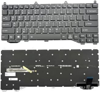 COMOLADO (in Palmrest Version Traditional Chinese Backlit Laptop Keyboard for Fujitsu LifeBook U7310 U7311 U7312, TC Layout, No Frame