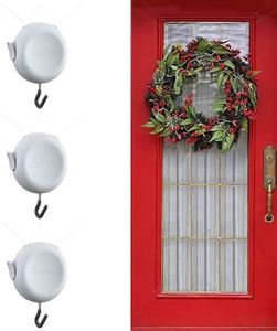 Nearly Invisible Wreath Hangers by ZipnHang - Over Door Hanger & Wreath Hanger for Decor - Works on Glass, Screen & Storm Doors - 3 Pack