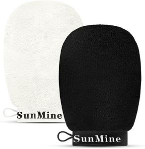 SunMine Exfoliating Gloves 2pcs Korean Exfoliating Mitts Glove Deep Body Scrub Dead Skin Remover Bath Massage for Men and Women