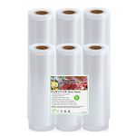 KitchenBoss Food Vacuum Sealer Roll Bag: 8 11 inch Food Saver Rolls Bags, BPA Free, 6 Pack Commercial Grade Vac Seal Bags for All Vacuum Sealer (8''x10'+11''x10' 6 Rolls)