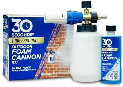 30 SECONDS Foam Cannon Kit – Pressure Washer Sprayer + 8 fl. oz. Soap – Foaming Cleaner for Siding, Decks, Driveways & Outdoor Surfaces