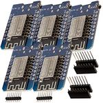 AZDelivery 5 x D1 Mini NodeMcu WiFi Board ESP8266-12F CH340G WLAN ESP8266 Micro USB Lua Module 3.3V 500mA compatible with Arduino Including E-Book!