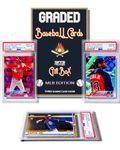 Three Graded Baseball Cards Gift Box: MLB Edition │Three Premium PSA/BGS Graded 10, 9.5 or 9 Cards │Potential Rookie Autographs & Numbered RC Refractors│Gift for Baseball Fans│by Slabs of Heat