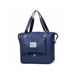 Maniya New Foldable Dry/Wet Separation Travel Bag, Large Capacity Waterproof Duffel Bag with Shoe Compartment, Lightweight Travel Tote Gym Bag, Weekender Overnight Bag for Women (Navy Blue)