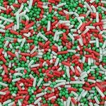 Christmas Mixed Sprinkles - 35g of Red, White & Green Cake Sprinkles Toppers Decorations, 100s 1000s Mini Balls Nonpareils Strands Festive Mix…