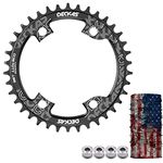 Enjcyling 110BCD Single Chainring, Second Generation Narrow Wide Technology, 110mm BCD Full Alloy CNC 4-Bolts 36T, for 7/8/9/10/11/12 Speed