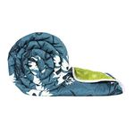 Divine Casa All Season Microfibre AC Room 150 GSM Printed Reversible Double Bed Quilt Comforter Blanket - (Greenery and Swedish Blue, 230 x 254 CM)