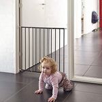 Safetots Top of The Stairs Screw Fitted Stair Gate, Black Metal, 62.5cm - 106.8cm, Metal Baby Gate, Screw Fit Safety Barrier, Stylish and Practical Safety Gate