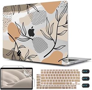 CISSOOK Laptop Hard Shell Case for MacBook Air 13 inch Case Aesthetic 2021 2020 2019 2018 Release A2337 M1 A2179 A1932 Model with Retina Display & Touch ID & Keyboard Cover, Aesthetic Flower
