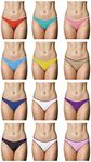 Sexy Basics Women’s Cotton Stretch Bikini Panty- Pack of 12 (12 Pack-Dazzling Solid Colors, Small)