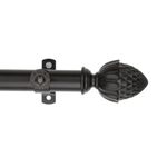 Modern Acorn Curtain Rod Size: 120" - 170", Color: Black