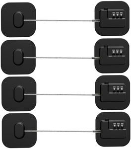 Himake Refrigerator Lock, Combination Lock for Refrigerator Cabinets, Drawers, Heavy Duty Fridge Lock, Easy Install No Keys Needed (Black-4Pack)