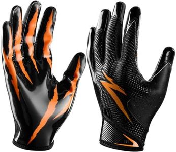 WHCOOL Football Gloves, Sticky Grip Receiver Gloves Slim Fit Adult Fit XL