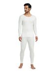 XYXX Men's Thermal Set | Antibacterial, Skin Friendly with Superior Heat Retention | Slim Fit Solid Alpine IntelliHeat Thermal Set | Pack of 1 (Off White, Large)