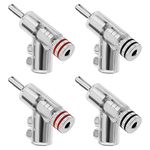 The Lord of the Tools 4PCS Angled Banana Plugs Audio Speaker Connectors Jack Rhodium Plated 4mm Screw Locking Welding-Free for Speaker Cable Sound Amplifier Horn Interface