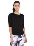 Ap'pulse Women's 3/4 Sleeve Roll Over Tshirt