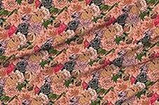 Spoonflower Fabric - Pugs Pug Flowe