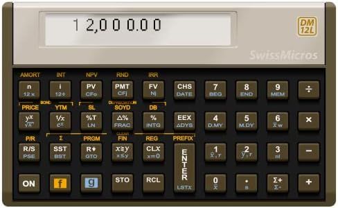 SwissMicros DM12L RPN Financial Calculator – HP-12C Inspired Upgrade with Business Functions, Expanded Memory, and Compact Stainless Steel Pocket Design