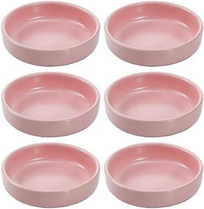 Colias Wing 3.5 Inch Simple Style Single Color Pattern Stylish Design Multipurpose Porcelain Side Dish Bowl Seasoning Dishes Soy Dipping Sauce Dishes-Set of 6-Pink