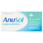 Anusol, Suppositories Treatment for Haemorrhoids Shrinks Piles Relieves Discomfort and Soothes Itching, 12 Suppositories