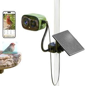 Coolfly Smart Bird Camera with Solar Panel Free AI Bird ID Flex10 Green