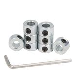 Zeberoxyz 8pcs 1/4" Bore Shaft Collars Sets-Screw Style Zinc Plated Solid Steel Lock Collars with 1/2" Outer Diameter and 5/16" Width for Drive shafts, The Automotive Industry etc.(1/4", Zinc Plated)