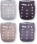 Amethyst 4-Pack Cloth Pocket Diapers with 4 Inserts