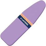 Ironing Board Cover and Pad Extra Thick Heavy Duty Padded 4 Layers, Silver Coated Ironing Board Cover, Non Stick Scorch and Stain Resistant Standard Size 15x54 inch with Elasticized Edges (Lilac)