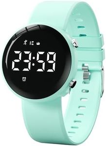 Kids Watch Activity Fitness Tracker Calories Step Counter Pedometer Watch for Kids Sport Digital Chronograph Silicone Strap Waterproof 2 Alarm Clocks Children Watch Reloj MintGreen