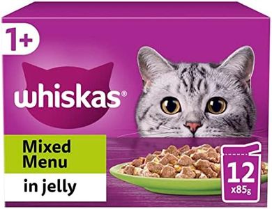 Whiskas 1+ Mixed Selection in Jelly 48 x 85 g Pouches, Adult Cat Food, Pack of 4 (12 x 85 g)